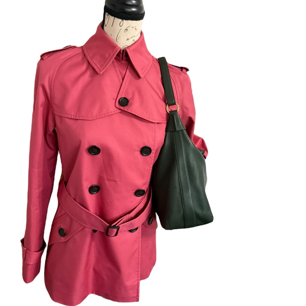Coach Pink Double-Breasted Trench‎ Coat XS - Picture 3 of 14